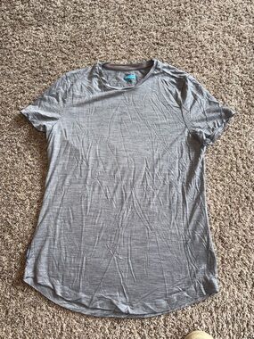 Icebreaker 125 cool-lite grey merino wool blend tee size medium